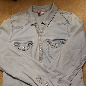 H&M denim button up